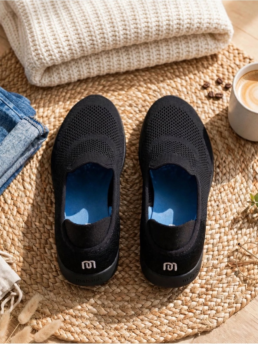 mahabis Summer Slip-On Mesh Slippers Black EU 37 / US 6.5-7